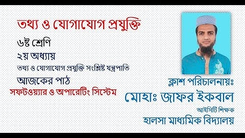 Class Six  ICT  2nd Chapter  Software & OS সফটওয়্যার এবং অপারেটিং সিস্টেম।
