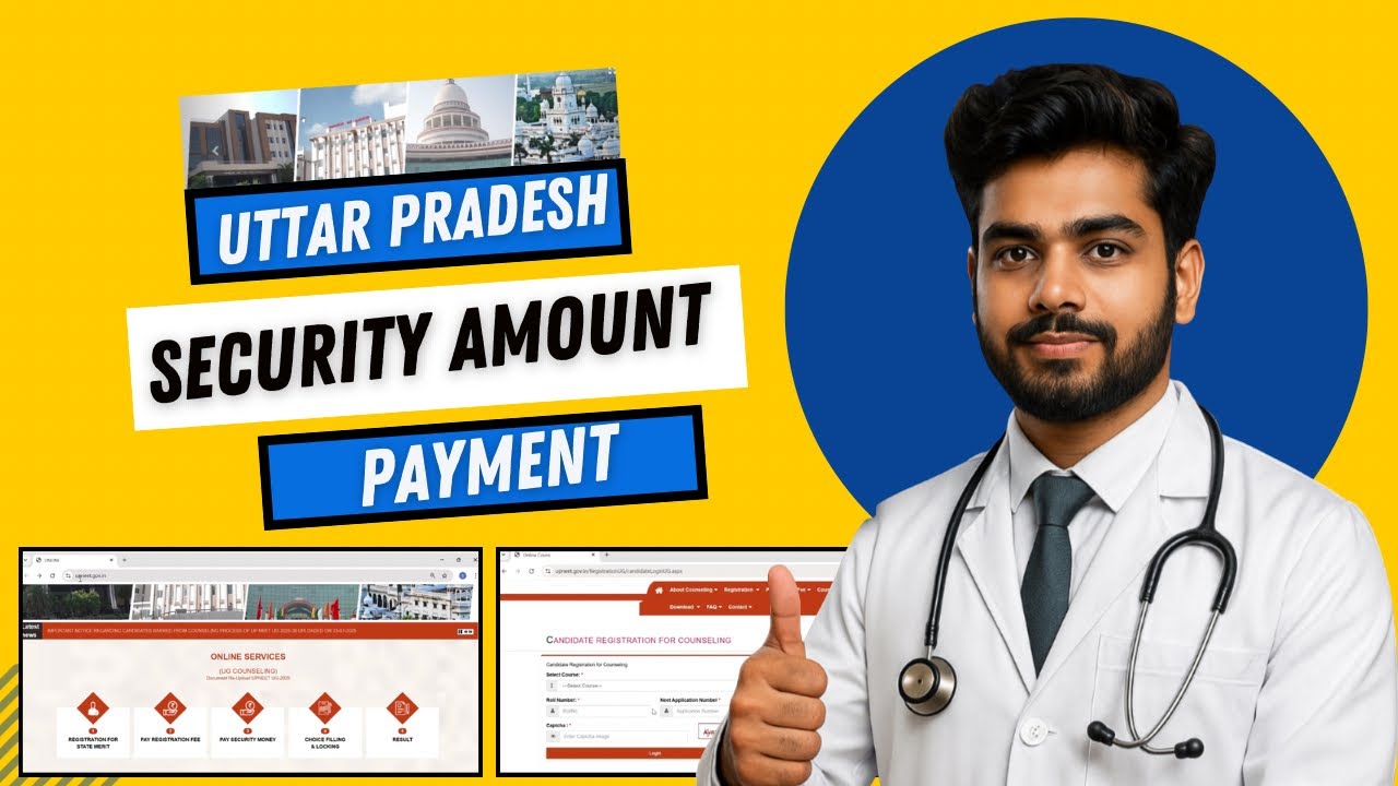 “How to Pay UP NEET Counselling Security Amount Online | Debit Card, Net Banking Full Process”