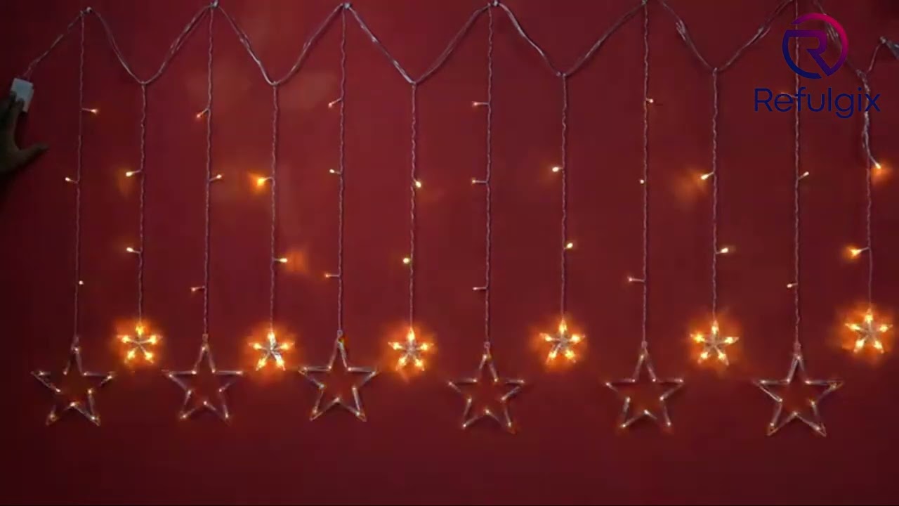 12 Stars LED Curtain String Lights Window Curtain Lights for Decoration for Christmas, Wedding