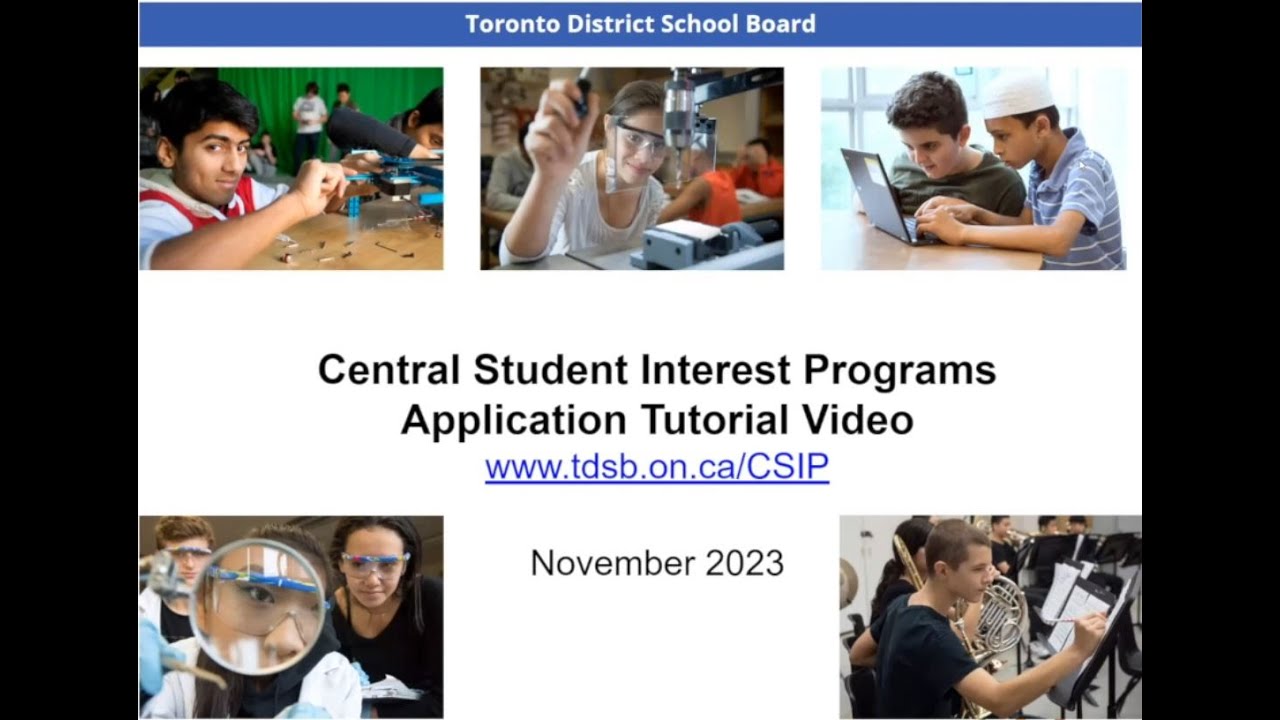 Central Student Interest Programs Application Tutorial Video - YouTube