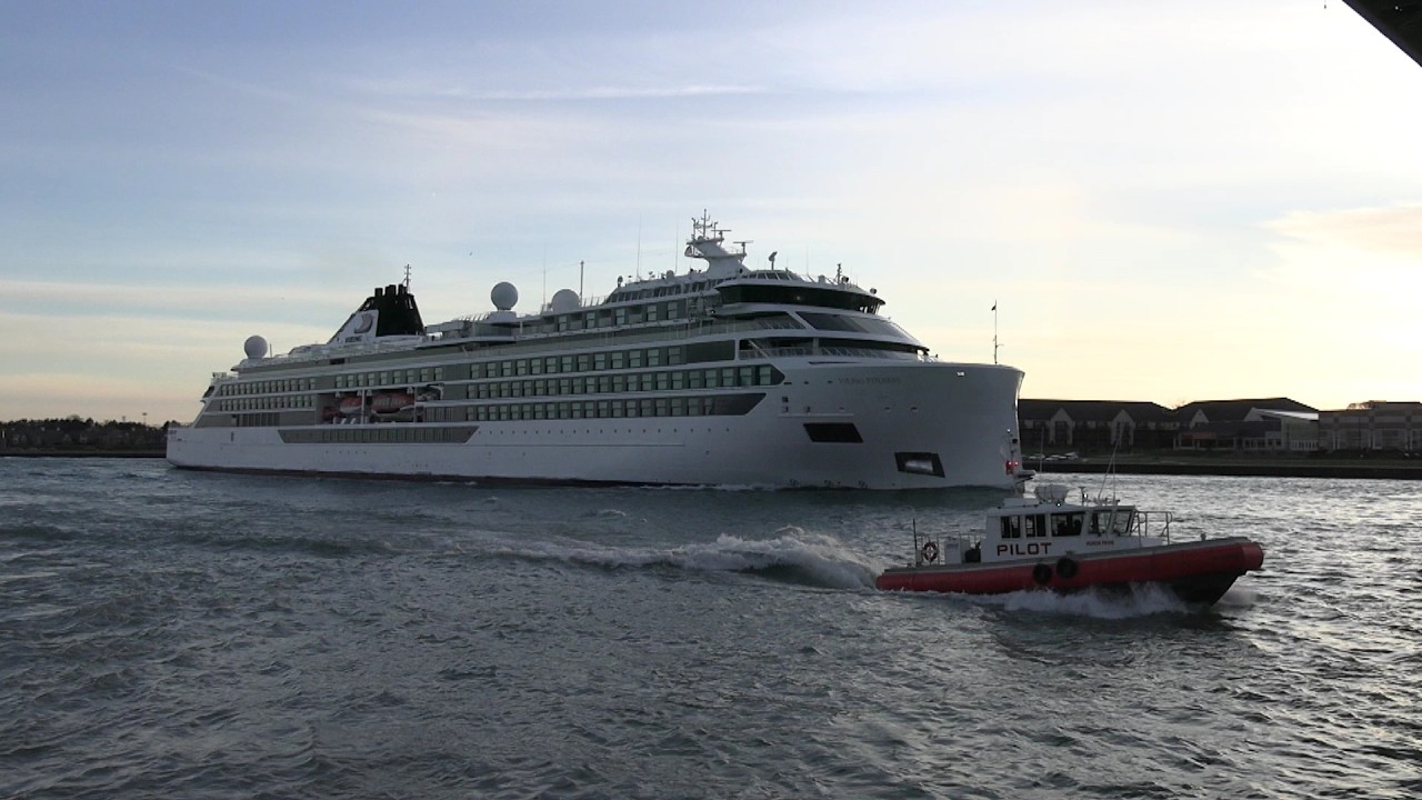 Viking Polaris Cruise Ship Passes Under The Bluewater Bridges
