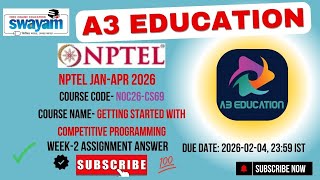 NPTEL Getting Started with Competitive Programming Week 2 Assignment Answers | noc26-cs69