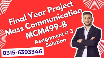 MCM499B Assignment 3 solution Project #mcm499b