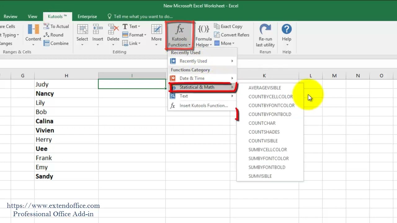Easily Count The Number Of Only Bold Cells In A Range In Excel