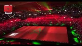 صوت جميل نشيد الوطني المغربي افتتاح كاس العرب في قطر
