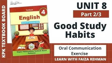ENGLISH Class 4 Unit 08 | Good Study Habits | Part 1/3