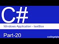 #codingstyle, textBox in c#, properties of textbox in c#, events of textbox in c#.