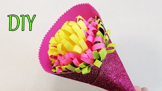 Букет из бумажных цветов / Цветок ПОДАРОК из бумаги за 5 минут! Оригинальный подарок своими руками