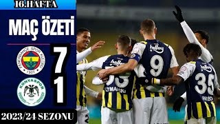 Fenerbahçe 7-1 Konyaspor Bütün goller Geniş Özet | fb konya özet 7-1 eafc uyarlama