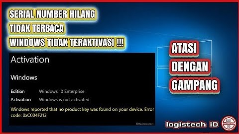 CARA MUDAH MENGATASI ERROR PRODUCT KEY NOT FOUND PADA WINDOWS 10