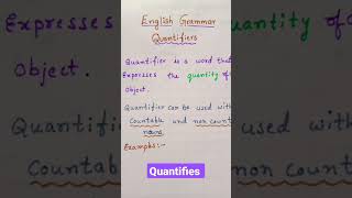 English Grammar || Quantifiers || Hand written notes