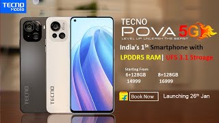 Tecno Pova 5G: India's 1st Smartphone with LPDDR5 RAM & UFS 3.1 Storage Under 20K | Budget 5G Phone