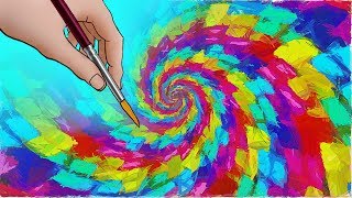 Draw Tunnel Part 2 + Oil Paint + Красочный ТОННЕЛЬ + Magic musik 3D Tunnel for Kids to LEARN COLORS