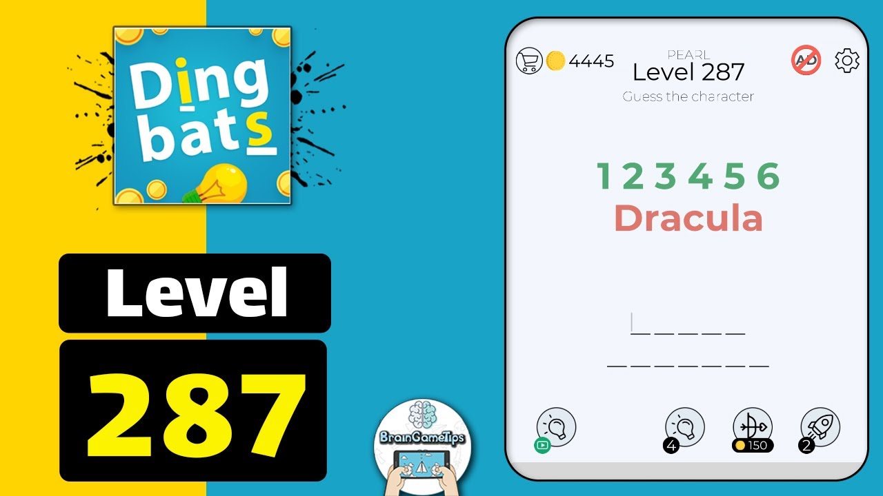Dingbats Level 287 1 2 3 4 5 6 Dracula Walkthrough