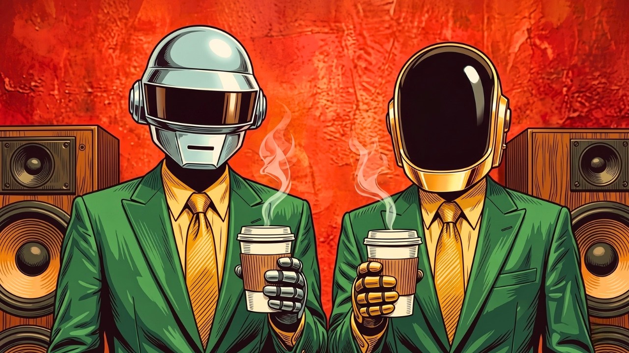 ☕ Daft Punk Espresso Groove Lounge | Chill Disco, Synthwave, Electronic Funk, Neo Soul Playlist