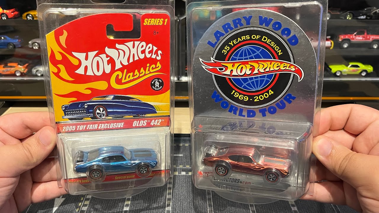 Hot Wheels olds 442 Toy Fair Exclusive and Larry wood world tour