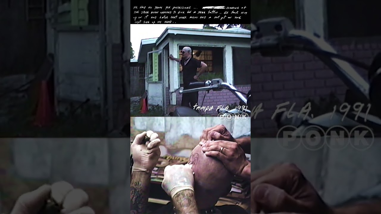 Watch GG Getting the Rat Tattoo on his head Tampa FL 1991 #shorts on YouTube Watch GG Getting the Rat Tattoo on his head Tampa FL 1991 #shorts on YouTube