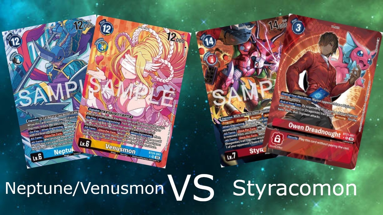 Нептунемон/Венусмон против Стиракомона | Матчи Digimon TCG BT24