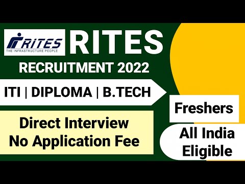 RITES Recruitment 2022 | ITI, Diploma, B.Tech| Fresher | RITES Vacancy 2022 |RITES Notification 2022