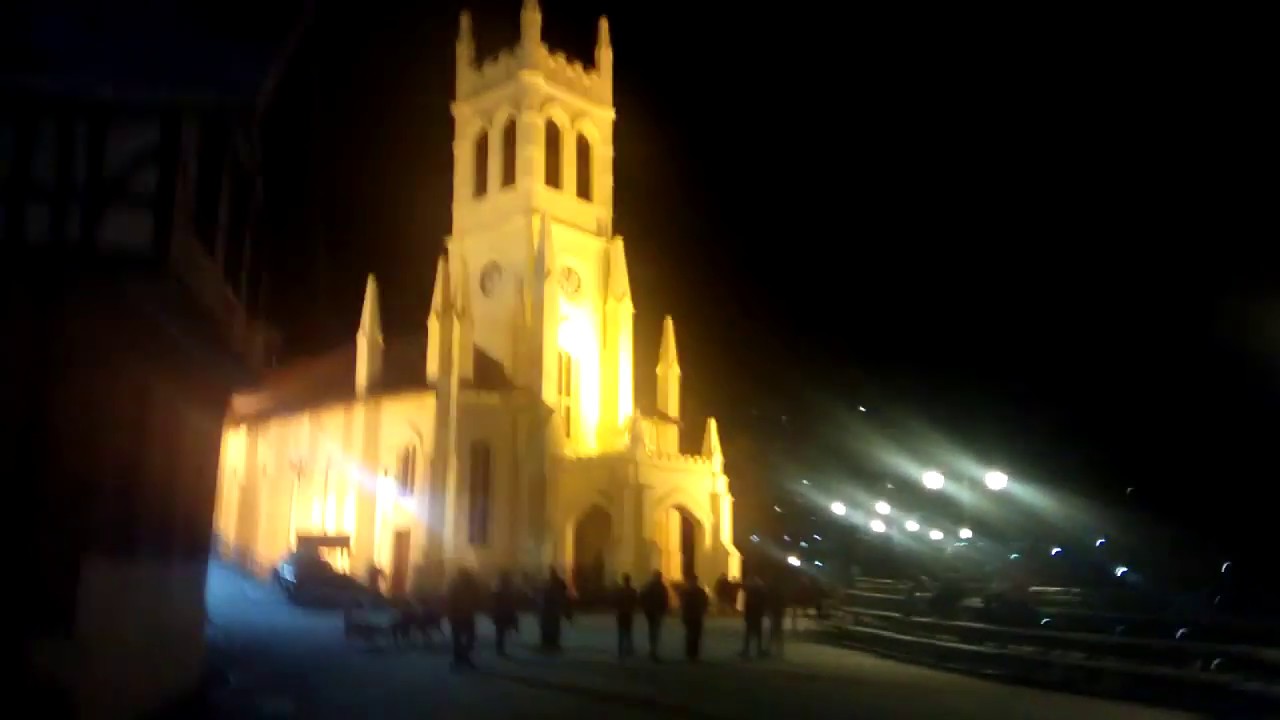 Shimla Darshan: Awesome glimpse of the Ridge road in night - YouTube
