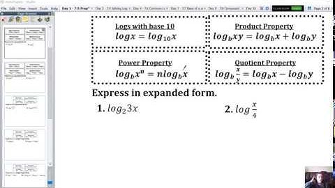 7.5 - Intro to Properties of Logarithms and Expanding Logs