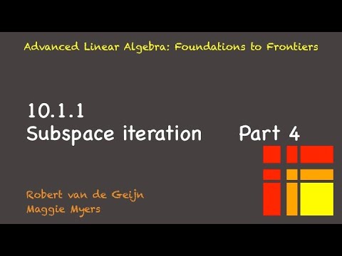 10.1.1 Subspace iteration,