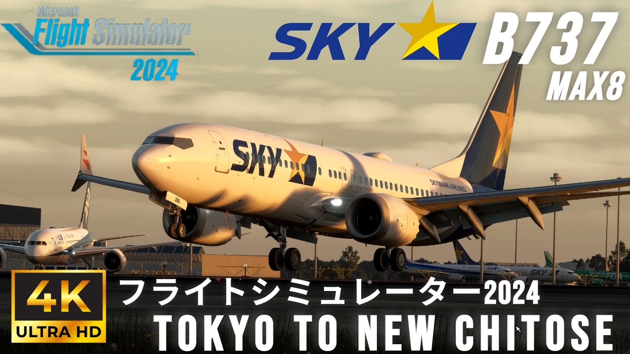 【MSFS2024】リアル!最新鋭のスカイマークB737MAX8で羽田から新千歳へ - iFly737 - RTX5070ti 4K【Microsoft Flight Simulator 2024 】