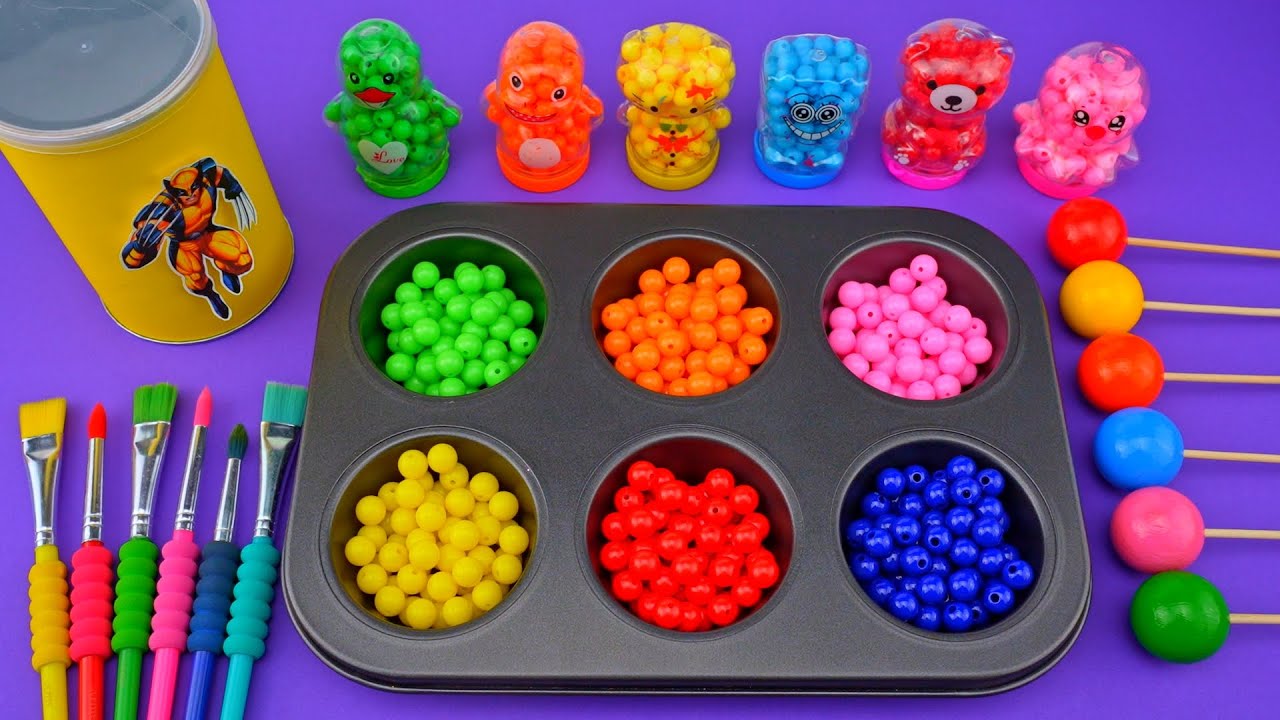 Oddly Satisfying ASMR | Rainbow Slime Rolls with Crunchy Candy Surprise