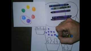 Art instruction for children. Lesson on analogous colors- demonstration Seurat