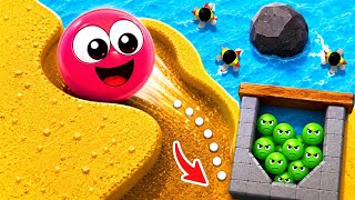 Sand Eater 🏖️ | Can You Save the Happy Ball? Satisfying ASMR Physics Puzzle (Android/iOS) screenshot 4