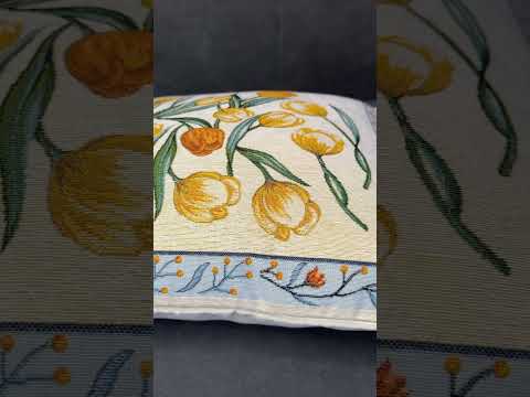 Наволочка гобеленова одностороння 45х45 см. тюльпани, видео 1