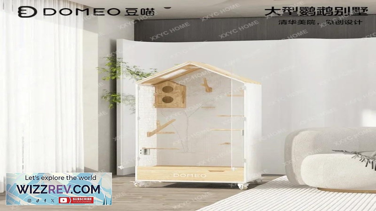 Panoramic Parrot Super Large Bird Cage Villa Luxury Solid Wood Bird Cage