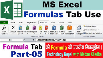 MS Excel Formulas Tab function Library Uses Video || एक्सेल को फर्मुला ट्याब सजिलो सग शिक्नुहोस्