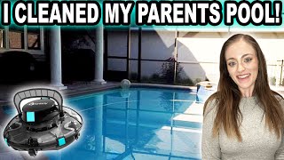 I CLEANED MY PARENTS POOL! (Winny 200SE Cordless Pool Vacuum, My Most CostEffective Option)