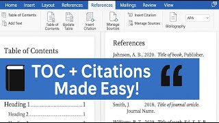 Microsoft Word for Academic Writing! Table of Contents + Citations & References Made Easy!