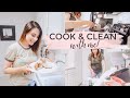 COOK &amp; CLEAN WITH ME ON A WEEK NIGHT! EXTREME EVENING CLEANING MOTIVATION + RECIPE! Justine Marie