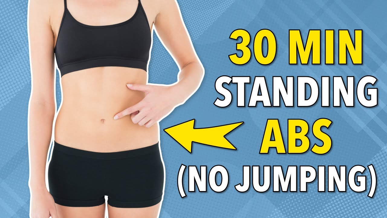 30 Min SMALL WAIST + ABS  All Standing - No Jumping, Calorie Burn