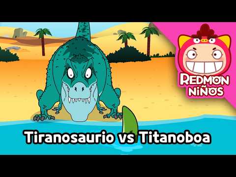 Tyrannosaurus vs. Titanoboa | Dinosaur Battle | REDMON Kids