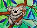 Koala in a tree art lesson for elementary age