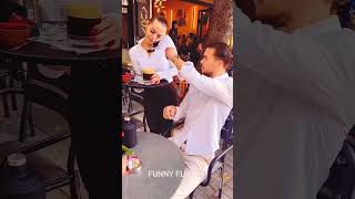 Waiter Flirting While Serving Coffee 😳☕ | Unexpected Reaction at Café 🔥 #Shorts