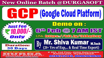 GCP (Google Cloud Platform) Online Training @ DURGASOFT