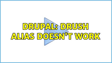 Drupal: Drush alias doesn