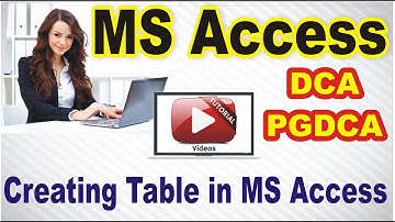 09 DCA PGDCA MS Access How to Create Table in MS Access | MCU, Bhopal