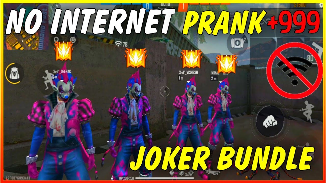 Joker Bundle Funny No Internet Prank In Kalahari Clash Squad Garena Free Fire Youtube