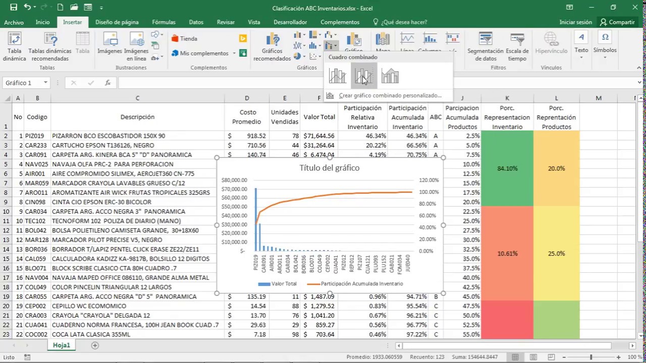 Clasificación ABC Inventarios en Excel - YouTube