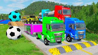 Flatbed Trailer McQueen Transportation with Truck - Speed...