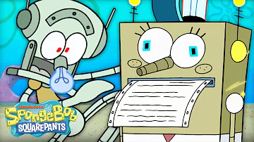 If SpongeBob & Squidward Were Robots 🤖 | "Welcome to Binary Bottom" | SpongeBob