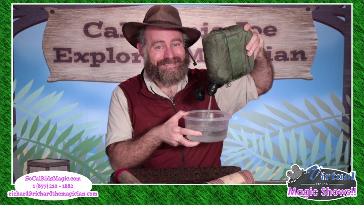 Water Trick Promo - Explorer Magician California Joe offering Virtual Magic Shows