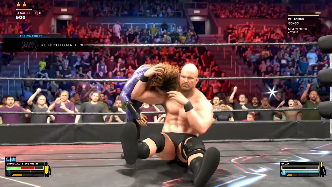 Stone Cold Steve Austin '97 vs Nia Jax one on one WWE 2k26