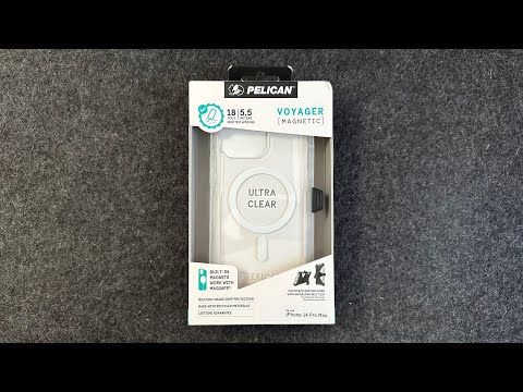 Протиударний чохол з кліпсою Pelican Voyager MagSafe для iPhone 14 Pro Max Clear аналог OtterBox Defender, видео 1